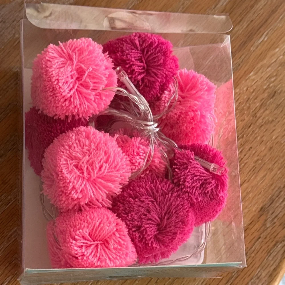 Pink Pom Pom String Lights